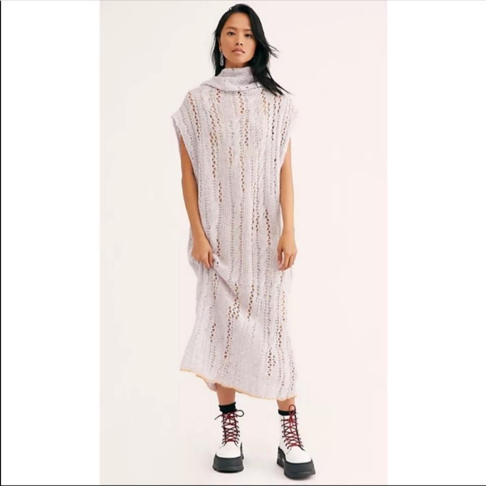 Free People M/L Sugar Cloud Wool Alpaca Blend Knit Pirouette Tunic Sweater